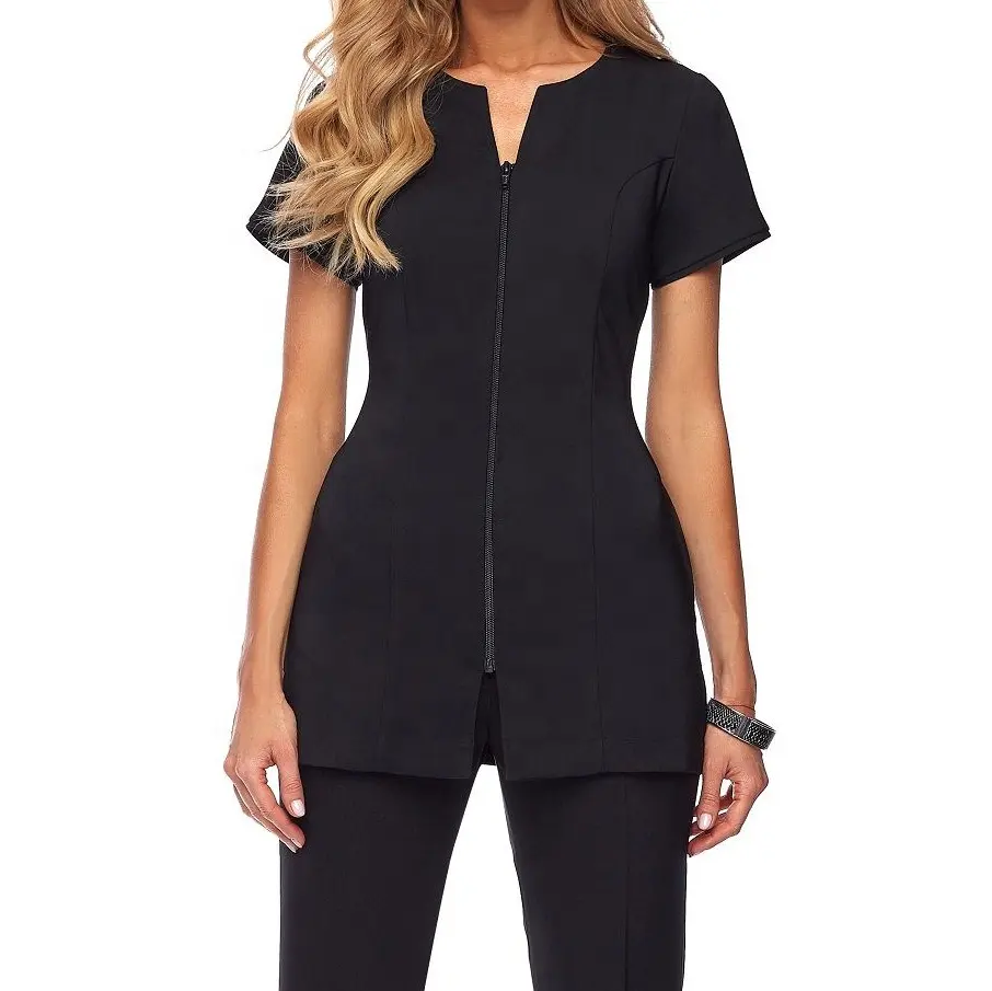 Robe tunique moderne Beauty & Spa pour femme avec poches Tunique extensible pour salon et spa