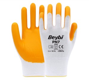 P. Polyester örme nitril eldiven nitril % 1/2 kaplı çalışma eldiven polyester iplik ve yarım nitril kaplı örme. - Product Image 4