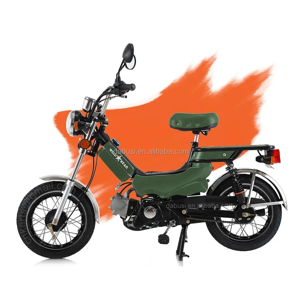 Factory high quality gas mini motorcycle scooter moped bike with pedal and wire spoke wheel for adults