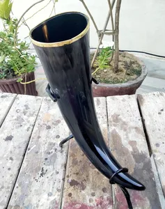 Natural Buffalo Drinking <strong>Horn</strong> Mugs Resin and Wooden for Drinking <strong>Horn</strong> <strong>Cup</strong> With Natural Finishing for Medieval Beer Wine Drink - Product Image 3