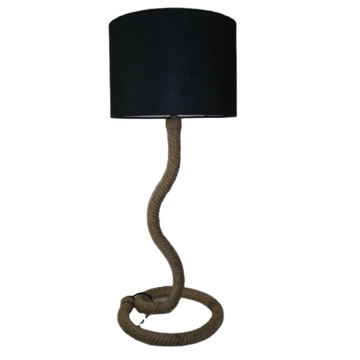 Simple and Straight Snake Shape Vintage Rope Table Lamp Single Curve Antique Table Lamp by Rgn Exports