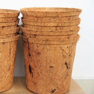 Coir Pot biyobozunur hindistan cevizi Fiber ekici eko bahçe kapalı bitki büyüyen ve sürdürülebilir tarım için vietnam'dan - Product Image 1