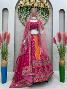 Oluşturma yeni Kalamkari Lehenga Choli kumaş Chinon iş dijital baskı Lehenga kumaş Chinon Dupatta kumaş Chinon başlatılıyor - Product Image 3