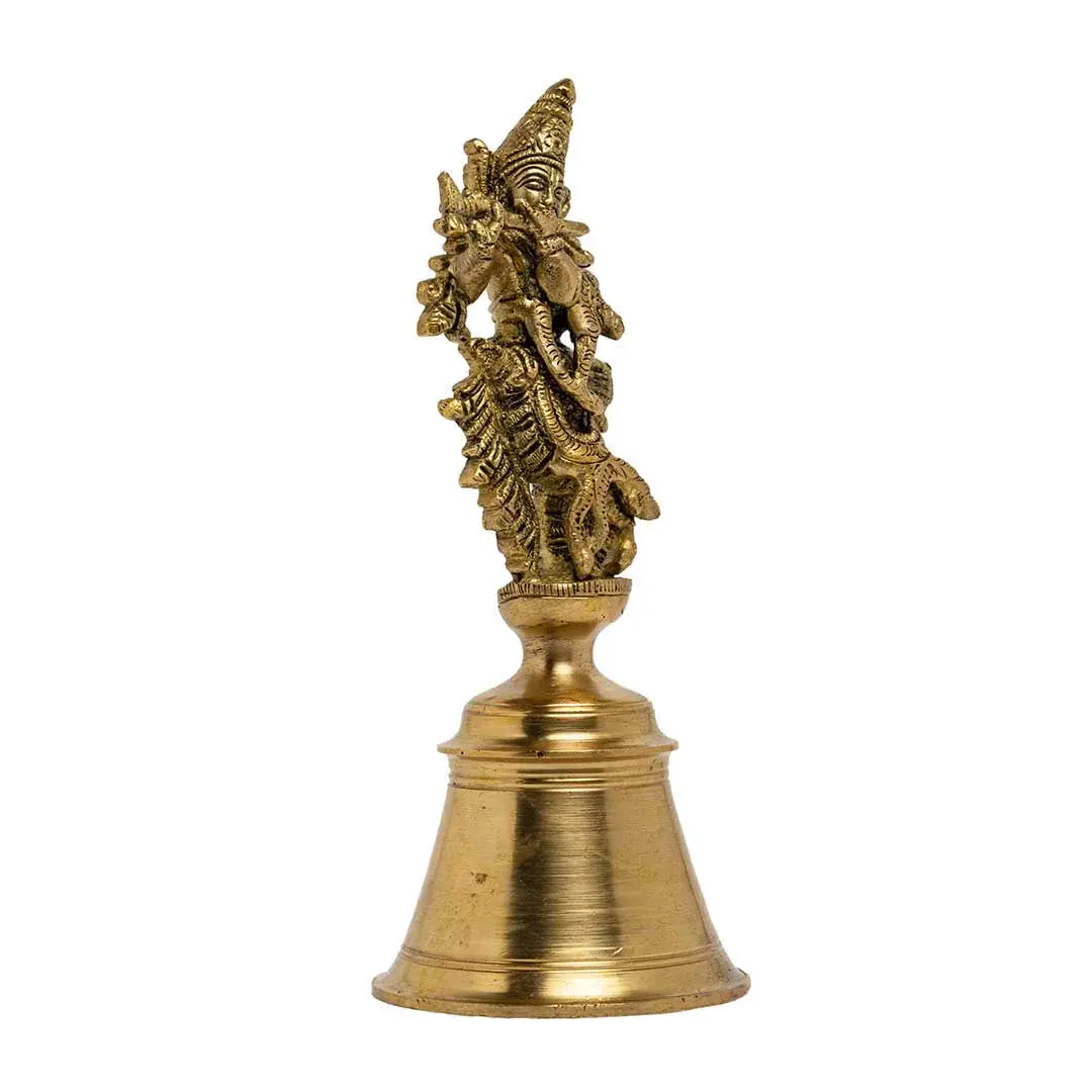 Campana de mano de latón de alta calidad hecha de bronce de buena calidad mezclado con otros metales tiene un tallo grueso precio al por mayor