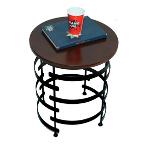 Bandeja de café de hierro de estilo nórdico, mesa redonda pequeña multifuncional, sofá lateral de Metal - Product Image 1