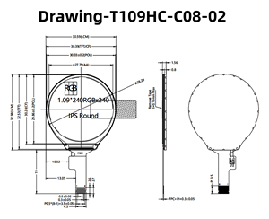 1.09 inch TFT hiển thị 240x240 Độ phân giải gc9a01 trình điều khiển IC 4-wire SPI giao diện 8-pin kết nối vòng màu Màn hình <span class=keywords><strong>LCD</strong></span> - Product Image 3