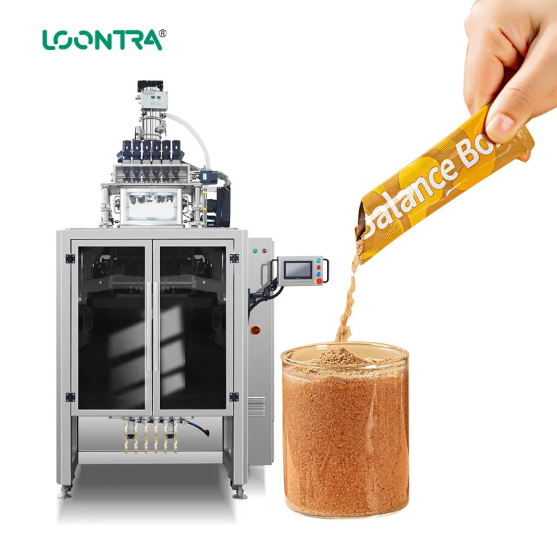Automatische Instantkaffeeverpackungsmaschine mehrspurige 3-seitig versiegelnde Beutelbeutel kaffeepulver-verpackungsmaschine