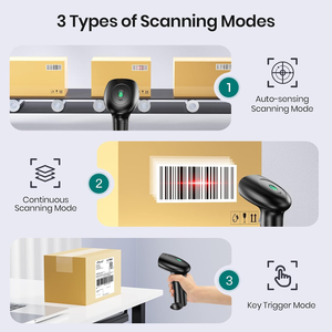 Escáner de código de barras 2D de 2,4 Ghz RF inalámbrico + Bluetooth + lector de código QR USB tipo C de carga de alta calidad con soporte - Product Image 4