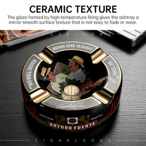 Luxe Ronde Asbak Porseleinen Sigarenbak Rook Keramische Sigarenasbak Set - Product Image 3