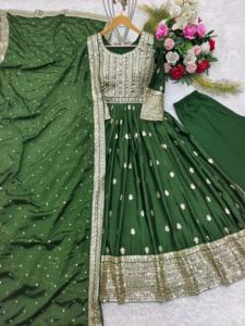ชุด anarkali kurti ชุดประจำชาติอินเดียแบบดั้งเดิมของผู้หญิงเสื้อผ้าหรูหราสำหรับงานแต่งงานและปาร์ตี้ - Product Image 4