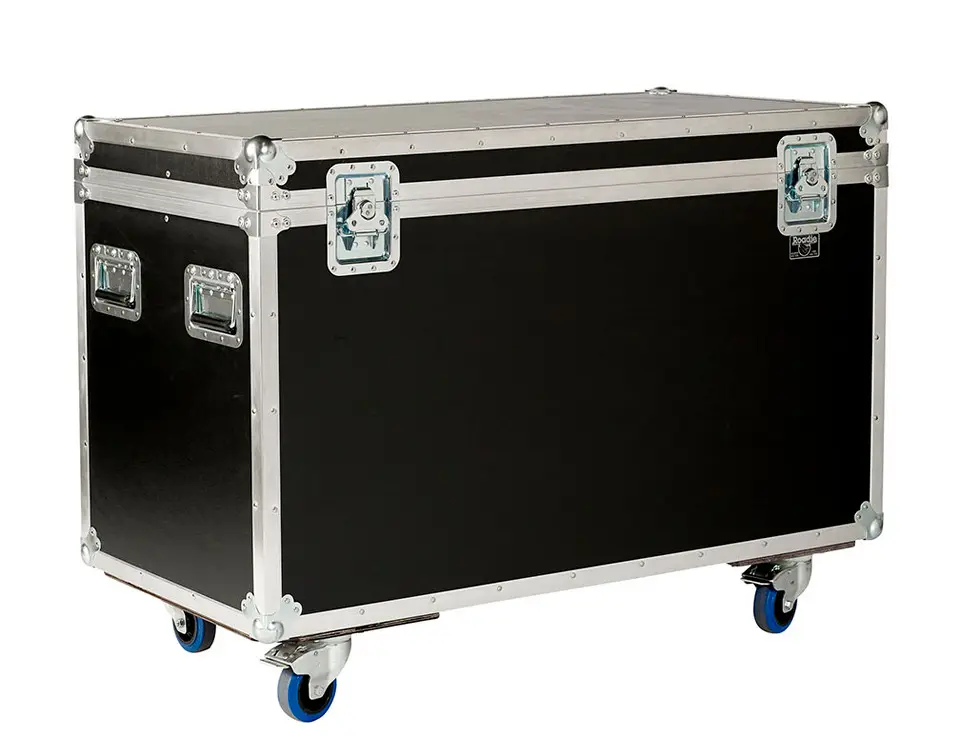 Caixa de alumínio para uso em voos, com alças para rodas, rack de som e vídeo profissional, iluminação para feixe de movimento