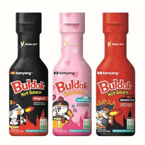 Samyang Buldak香辣鸡肉酱200克x 2瓶 (红色和黑色) 清真认证芒果辣椒主要成分