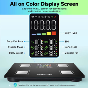 <span class=keywords><strong>2025</strong></span> nóng bán kỹ thuật số thông minh HD Màn hình màu BMI phân tích 180kg trọng lượng đo công suất cơ thể chất béo quy mô - Product Image 3