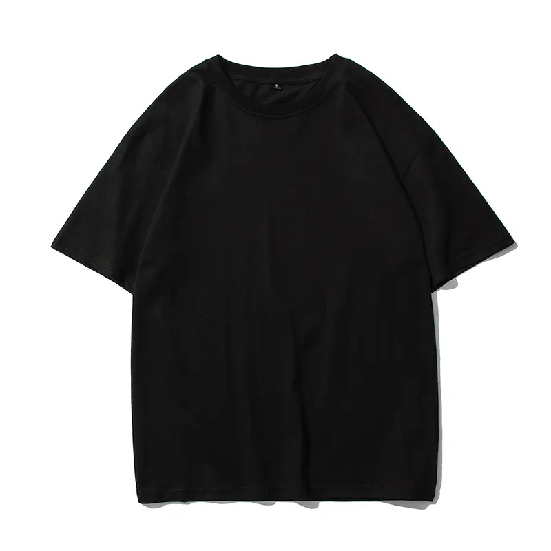 Camiseta de manga corta de color sólido personalizada, camiseta de media manga con cuello redondo