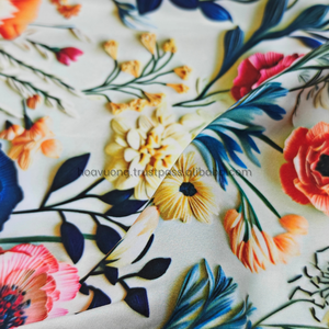 In kỹ thuật số 100D vải lụa 3D Hoa Mẫu mềm mại thoáng khí vật liệu mịn OEM & ODM - Product Image 3