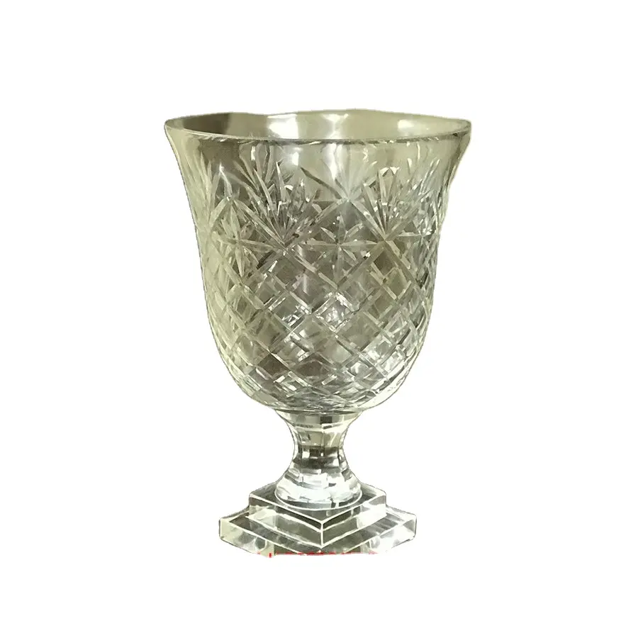 Portavelas de cristal para el hogar, jarrón de diseño único, decoración de flores de vidrio transparente, forma de urna, en venta