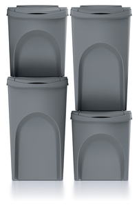 Contenedores de basura de plástico de pie con tapa de papelera reciclable para el hogar, oficina, garaje, clasificación de basura, eliminación de segregación