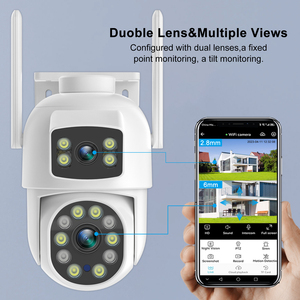 4G Sim kart 6MP güneş Cctv kamera çift Lens çift ekran Ai insan otomatik izleme kablosuz CCTV açık Wifi Ptz kamera - Product Image 4
