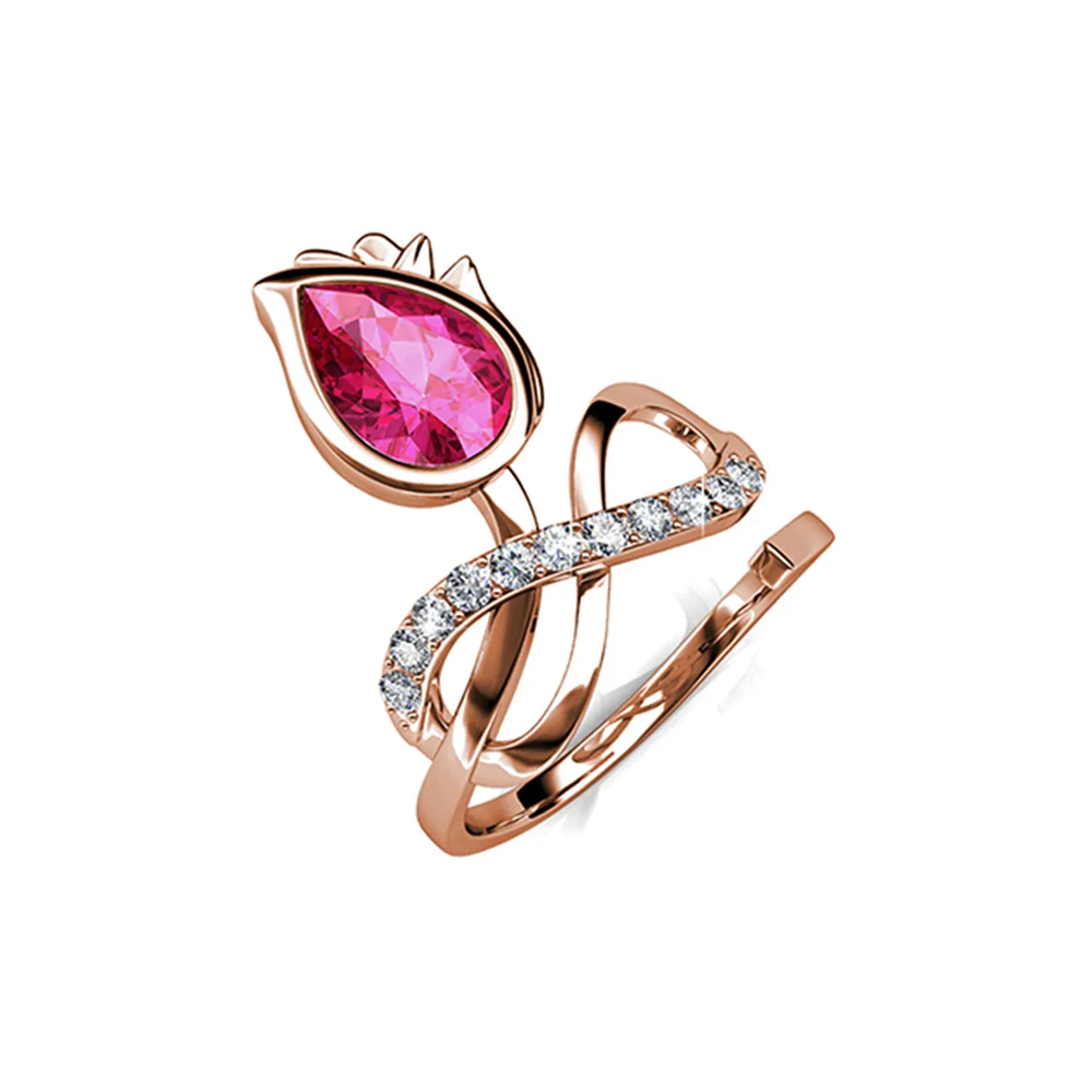 Brass with 18K Rose gold plated cocktail statement ring