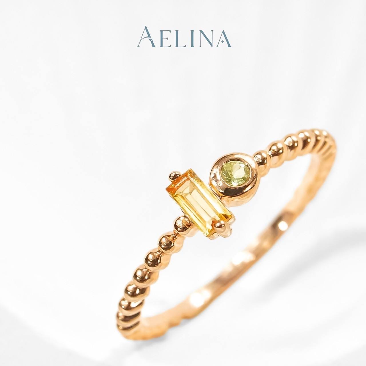 Citrine + Green sapphire