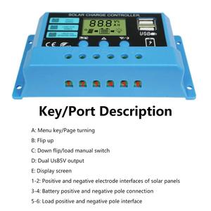 PWM solare regolatore di carica controllo12v 14V 10A/20A/30A pannello solare regolatore batteria Display LCD doppia USB 5V uscita - Product Image 4