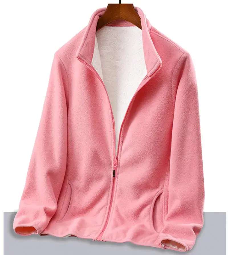 Nouvelles vestes pour femmes Nouvelle veste en flanelle Cardigan à col montant avec manteau ample épaissi et chaud en peluche