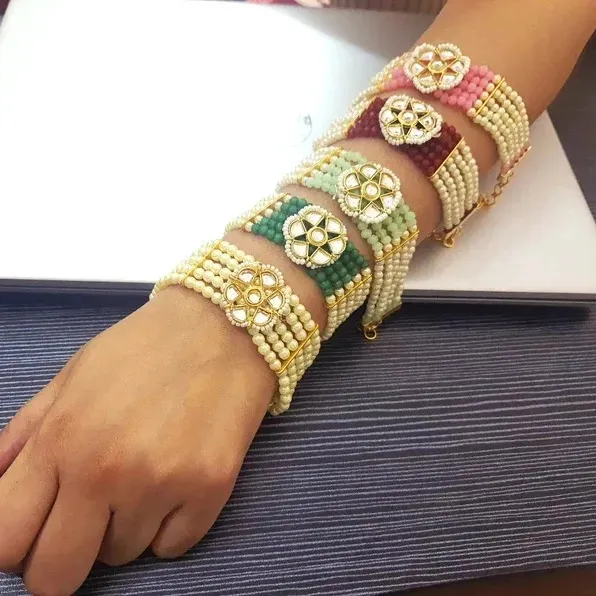 Bracelet de perles en gros, Bracelet indien Bracelet ethnique cadeaux de demoiselles d'honneur cadeaux de retour, cadeaux Mehendi, Bracelet en gros