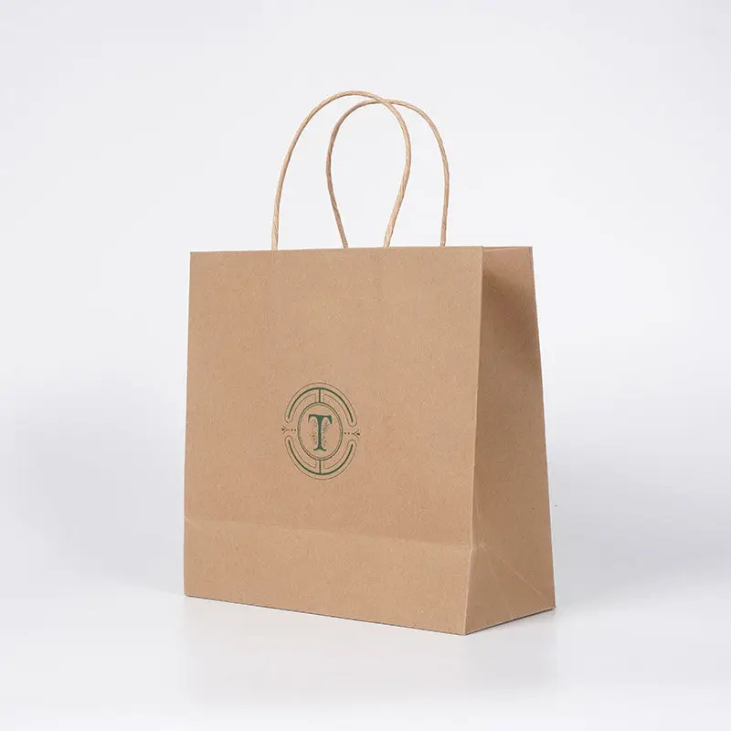Groothandel Op Maat Bedrukt Logo Luxe Bruin Ambachtelijk Kraftpapier Winkelen Geschenkverpakkingen Tassen Voor Schoenen Kleding Verpakking