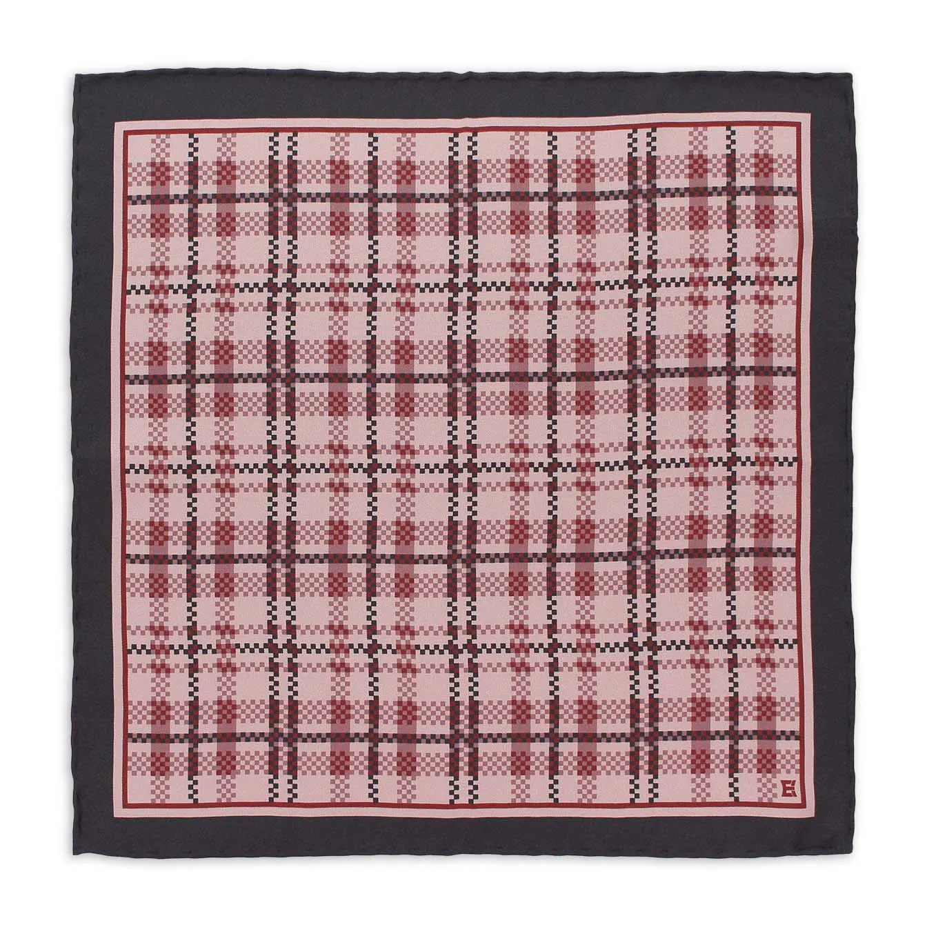 Italiaanse Tijdloze 100% Zijde Bedrukte Pocket Square-33Cm Twill Ruit Perzik Roze-Omhelzing Klassieke Mode Met Een Moderne Twist