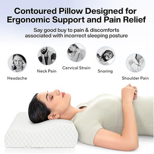 Memory <strong>Foam</strong> Support for Optimal Alignment Hypoallergenic and Breathable Design for Comfortable Sleep Cervical Pillow Neck Pain - Product Image 4