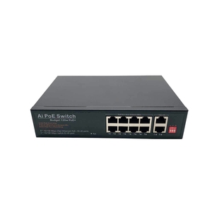 ¡Conmutador Ethernet no gestionado POE de 10 puertos 2 puertos RJ45 Conmutador de red de 100Mbps LAN CCTV PC Características VLAN SNMP QOS Stock! - Product Image 2