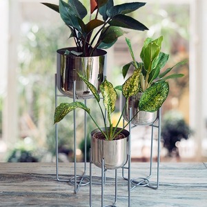 植物花盆家用廉价人造室内白色花园批发铁金属可调支架陶瓷花盆和花卉植物花盆<span class=keywords><strong>4</strong></span>