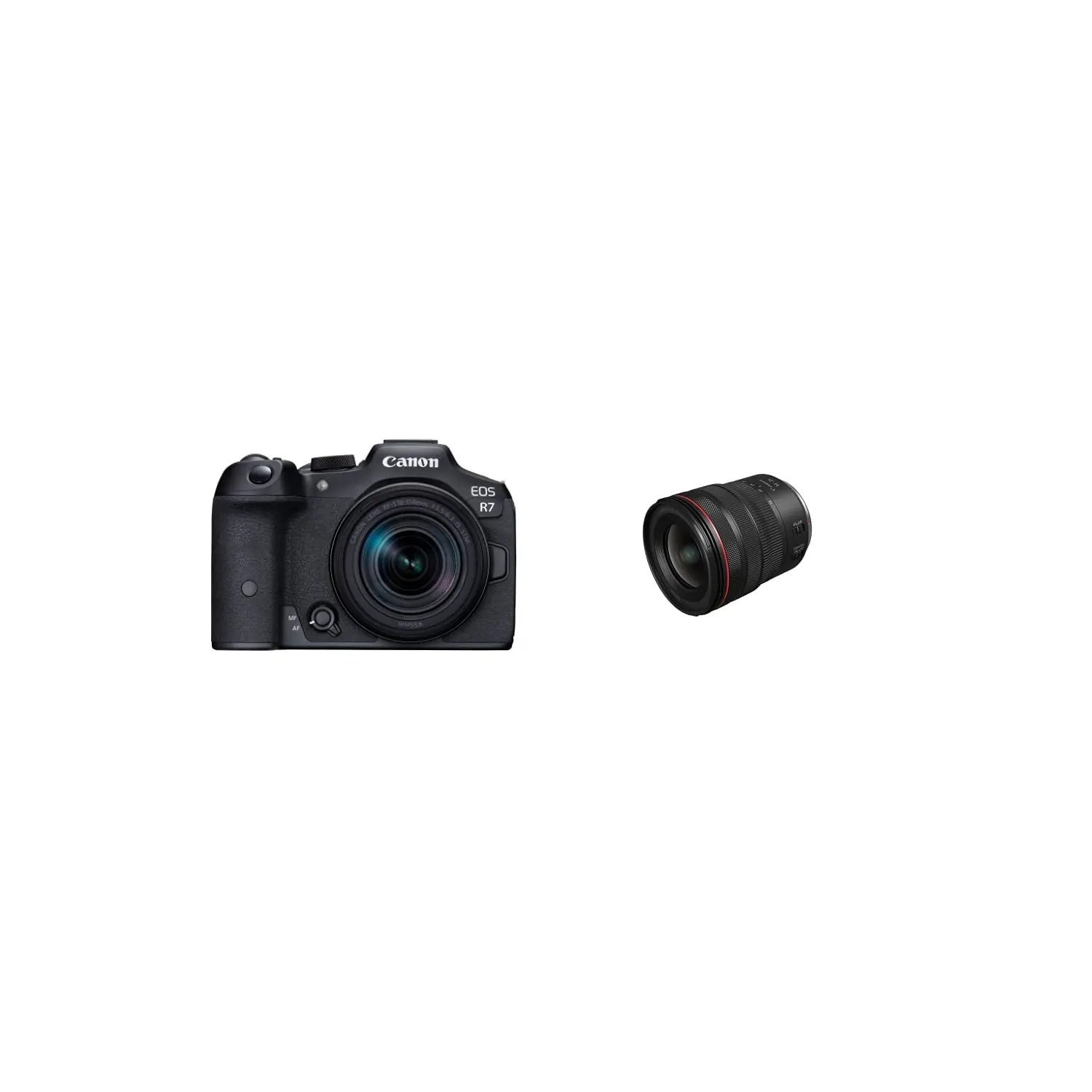 Pacote de câmera profissional sem espelho com lente zoom versátil e lente grande angular para fotografia criativa (EOS R7 com RF-S 18
