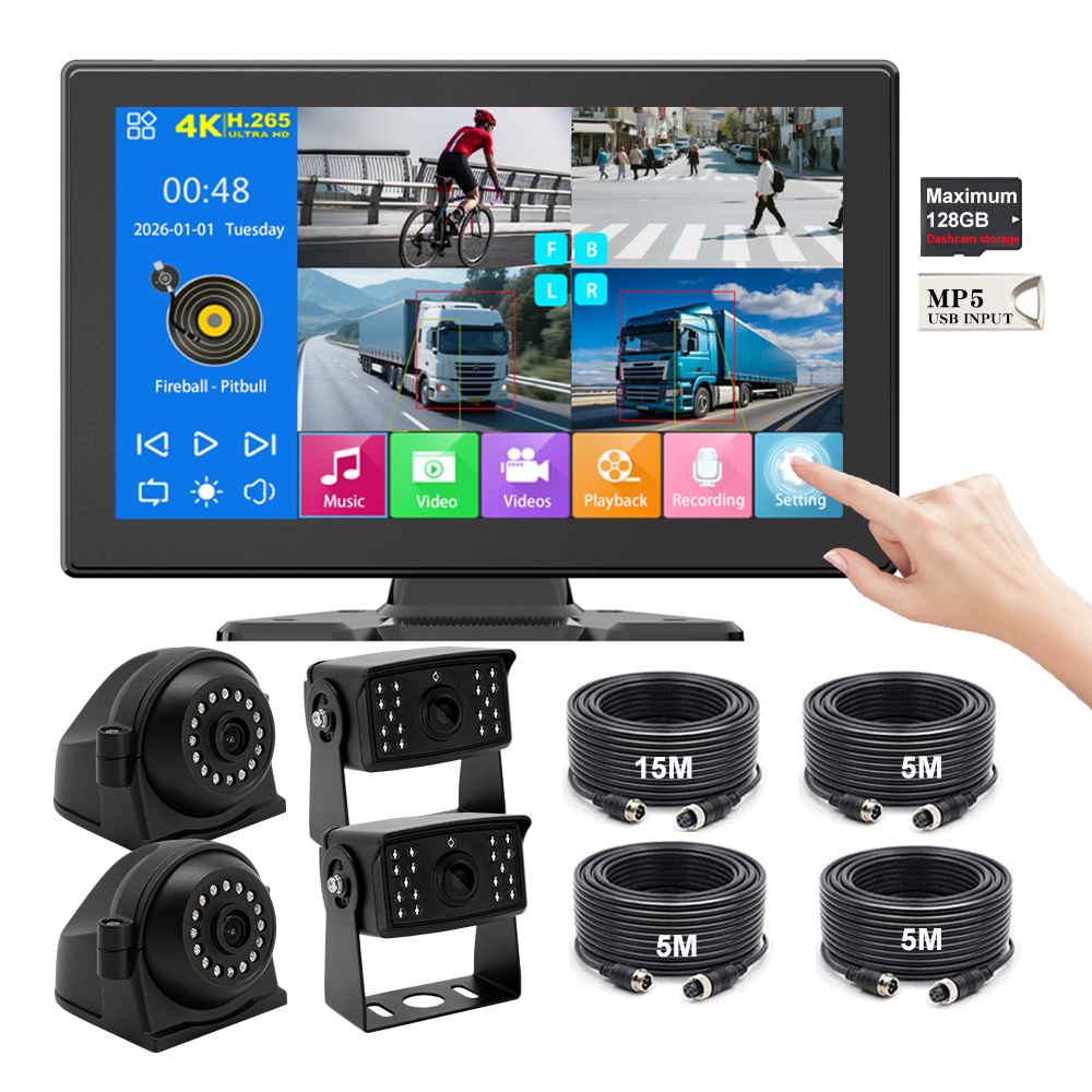 Black 10.1-inch display + 4 cameras