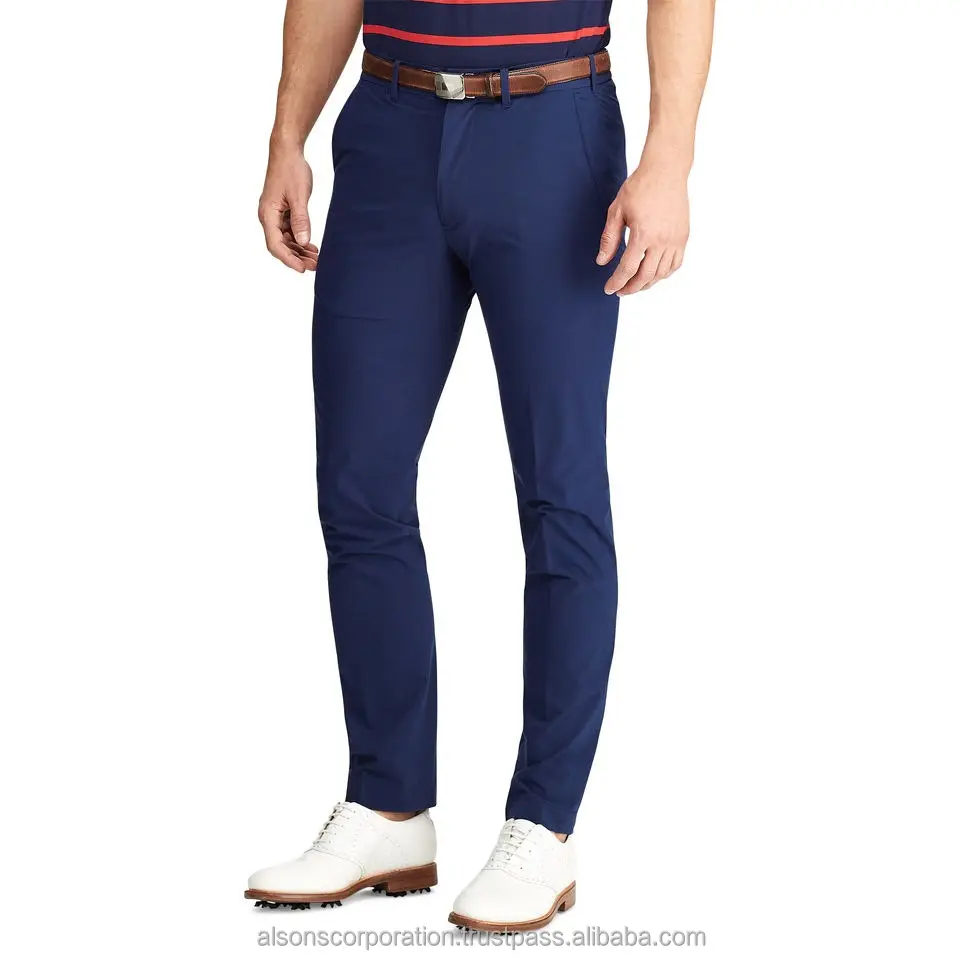 Pantaloni da Golf in tinta unita neri bianchi da uomo di vendita calda pantaloni da Golf elasticizzati Slim-fit asciutti pantaloni da Golf Oem all'ingrosso per uomo