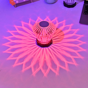USB充电发光二极管莲花水晶台灯现代触摸遥控器卧室餐桌亚克力大气之夜 - Product Image 5