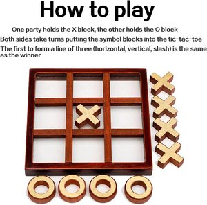井字游戏小木井字家庭游戏桌游玩具手工实心双人亲子 - Product Image 3