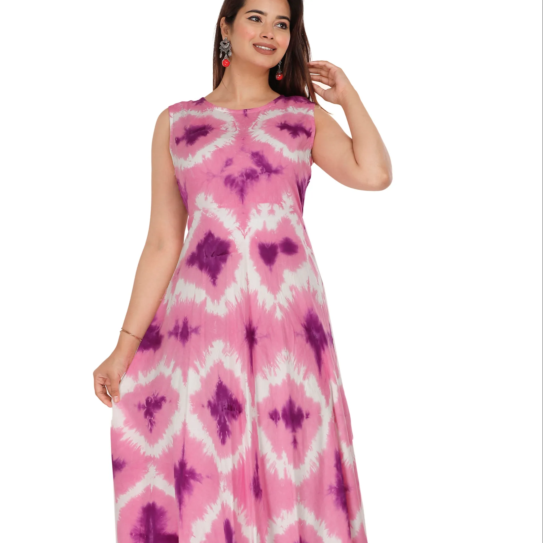 2023 nuevo diseño elegante moda señoras vestidos de verano Mujer Casual Tie Dye estampado Midi Maxi vestidos florales a precio al por mayor OEM