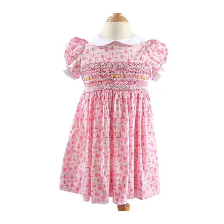 فستان الأميرة البنت المدبوغ ذو الجودة الجيدة، منتج OEM و ODM عال الجودة للفتيات الصغيرات بأكمام قصيرة مصنوع في فيتنام من الجهة المصنعة