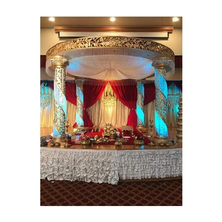 Décorations de mariage au design élégant de qualité supérieure fournitures fibre matériel mariage indien cristal Mandap ensemble de l'Inde