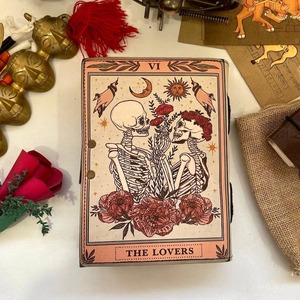 <strong>Book</strong> of Spells Grimoire Printed the Lovers Tarot Notebook Spiral Gothic Notebook Skull Lover Antique Journals