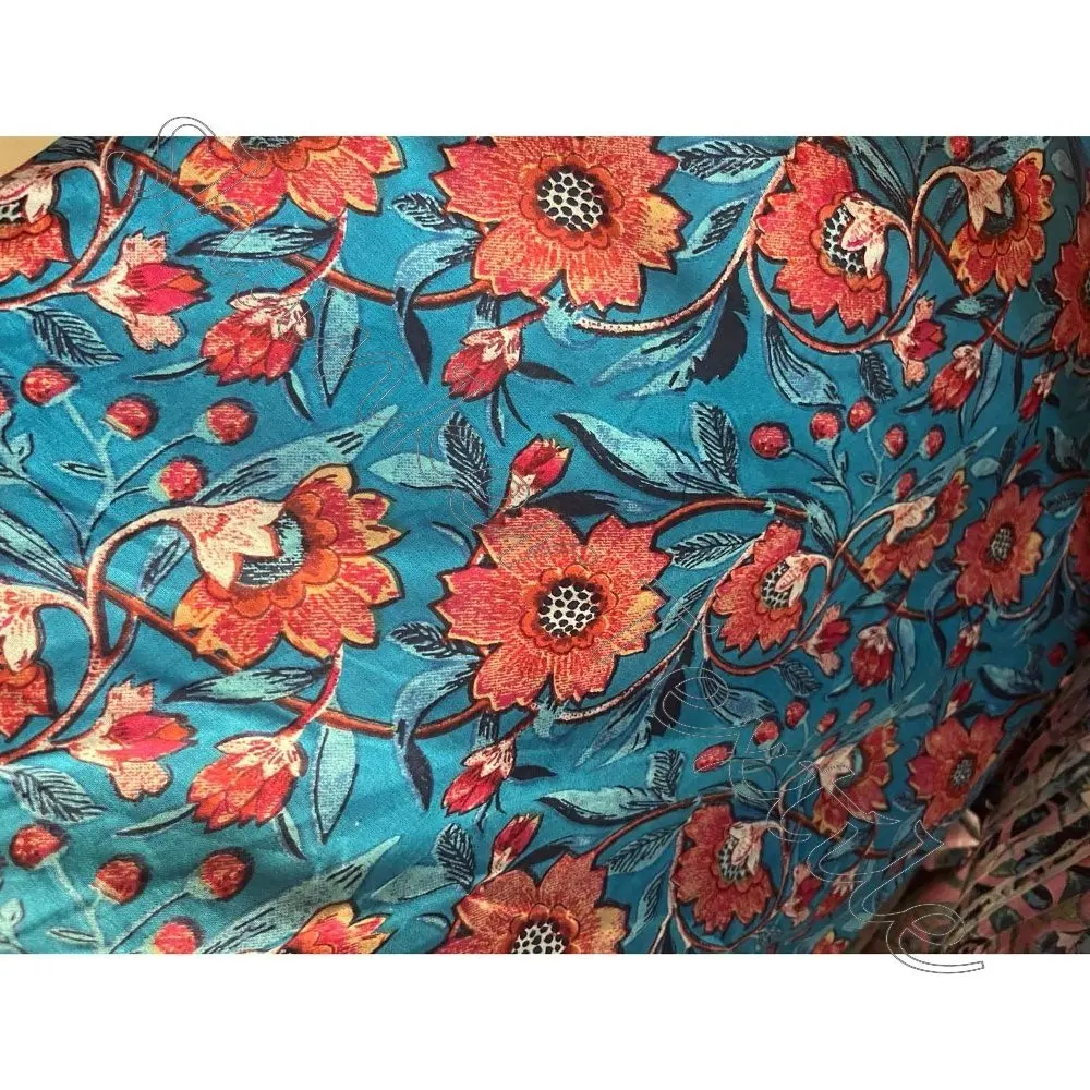 Kimono de algodón con estampado de flores de bloque de madera indio al por mayor, Kimono para hacer vestidos, Kimono Rob, tela de algodón, bloque de mano Floral