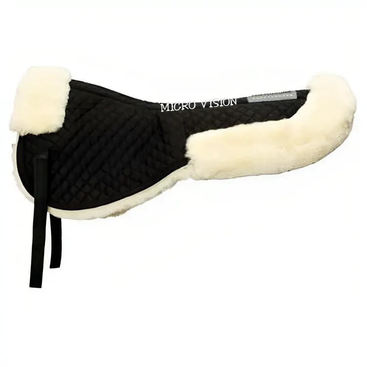 New Equestrian Horse Riding Wool Saddle Half Pad with pockets & Shock Absorbing, Horse Riding Tack lambs wool half saddle pads