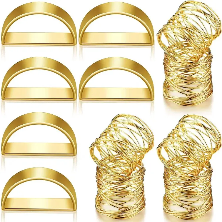 Porta-guardanapos dourado para amazon, suprimentos para artesanato de natal, 12 peças, suporte para guardanapo para decoração de mesa de aniversário e casamento