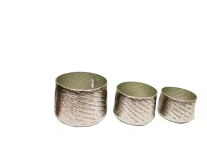 Silver Finished Set of <strong>2</strong> <strong>Planters</strong> Different Sizes Metal <strong>Planter</strong> for Garden Decoration Top Selling Steel Hammered <strong>Planters</strong> - Product Image 4