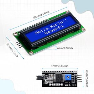 Aismartlink I2C 1602 Display LCD modulo 16x2 caratteri seriale blu retroilluminazione modulo LCD per Raspberry Pi STM32 DIY Maker - Product Image 3