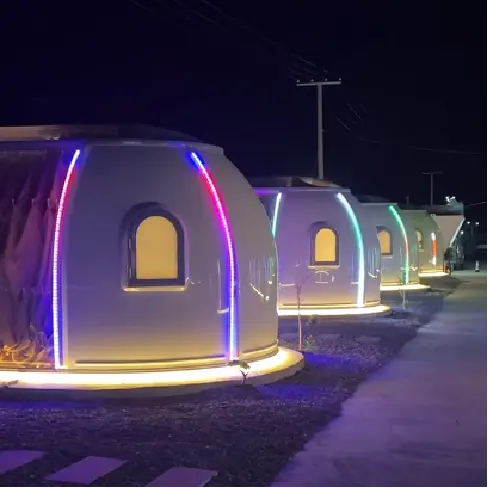 2024 Lucidomes 3x6 M Cápsula Glamping ao ar livre cúpula transparente PC Geodésico Iglu Tenda à prova d'água Estrela Bolha Casa Cúpula Tenda