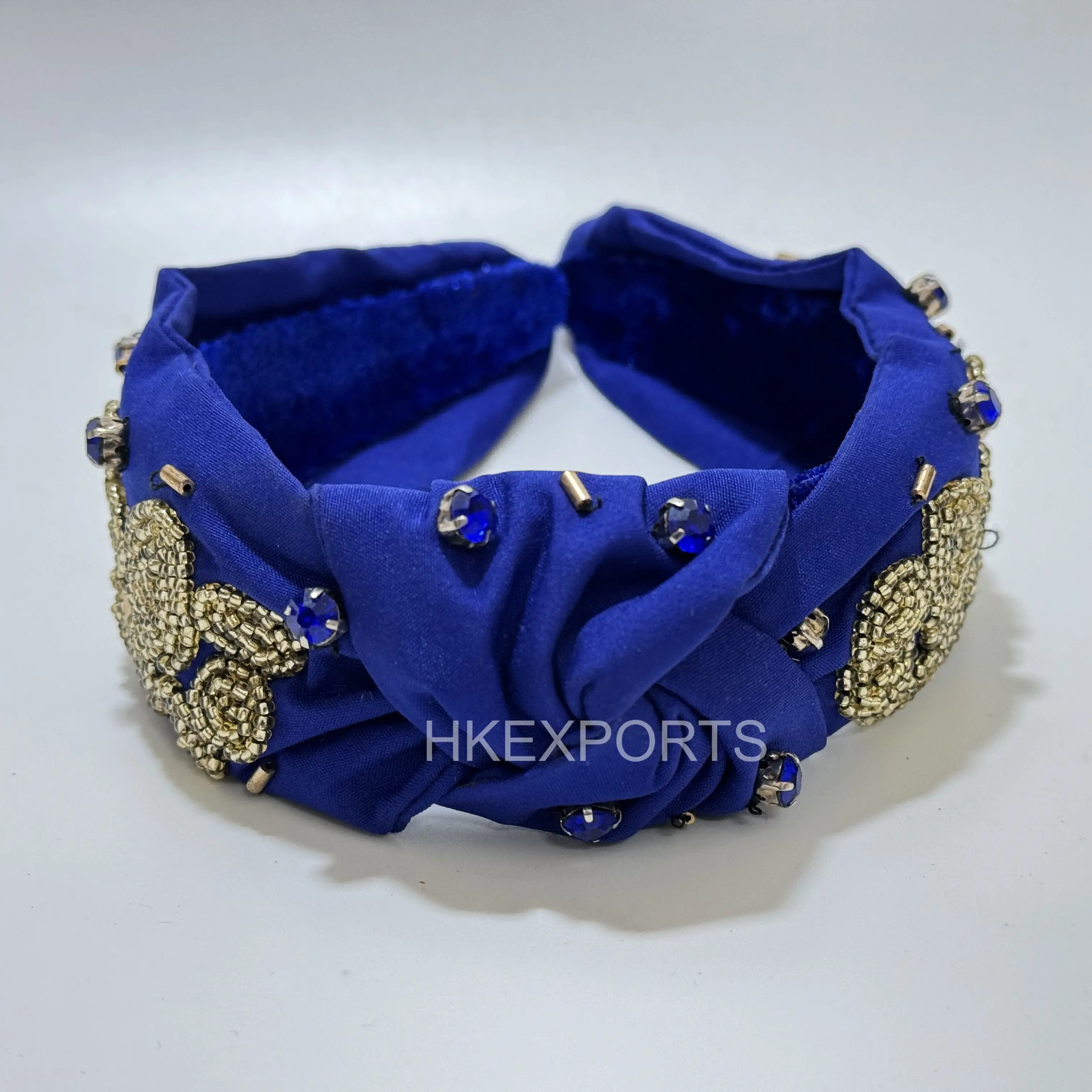 Handmade Fan Pride Wholesale Blue & Gold Paw Beaded Headbands for Gameday