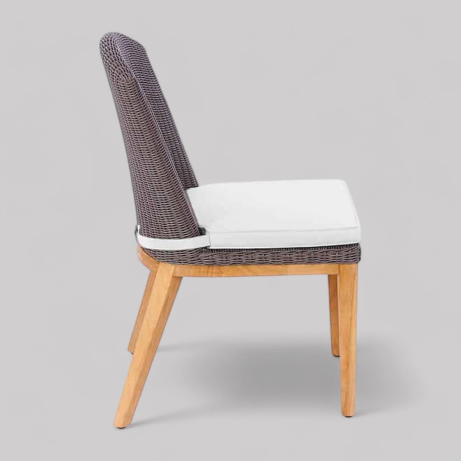 Fine Sanded Teak Wood A and Wicker No Cushion