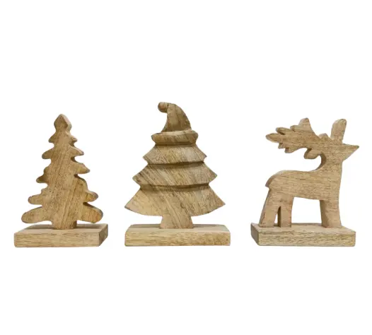 木製クリスマスツリートナカイクリスマスデコレーションアイテム手作りクリスマスツリー鹿ギフト3個セット